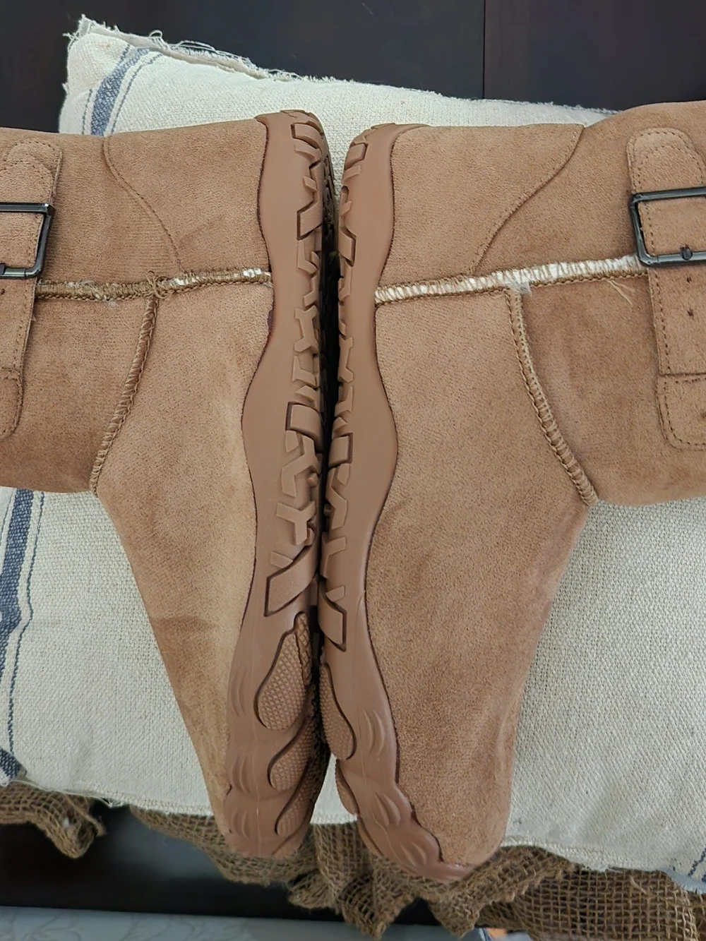 Bronoir CozyCloud Women's Tan Fleece-Lined Winter Boots - Size 8/8.5